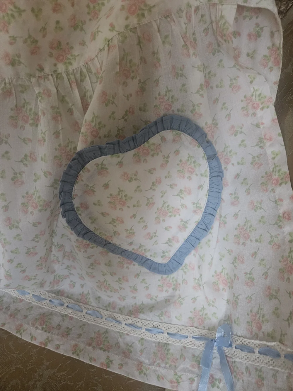 NWOT Urban Outfitters White Apron with Pink and Green Floral Print